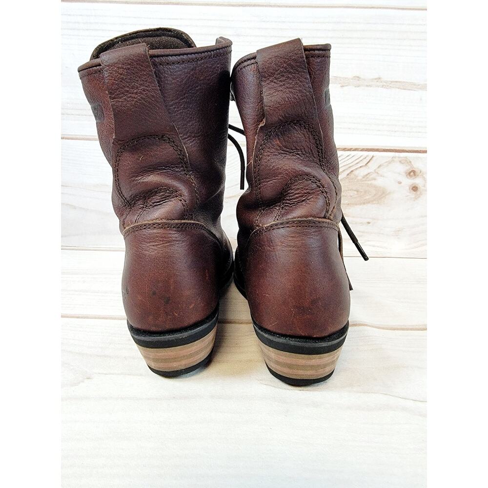 AdTec Brown Leather Kiltie Packer Western Boot Childrens Size 6 Like New - Picture 4 of 16